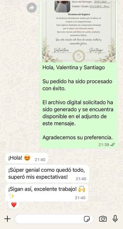 Entrega real por WhatsApp 1