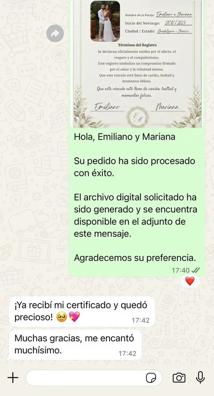 Entrega real por WhatsApp 5